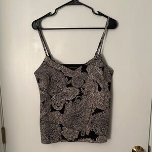 Banana Republic Factory Black and Cream Paisley Camisole